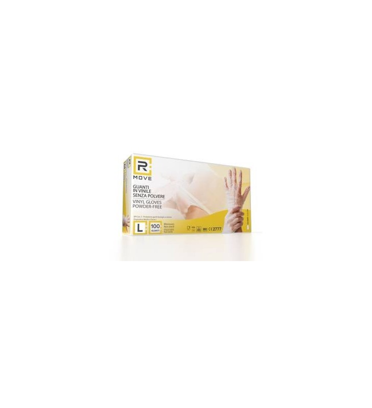 RMove 1Conf. da 100pz Tg.L - Guanti Vinyl Clear Uso Medico Senza Polvere