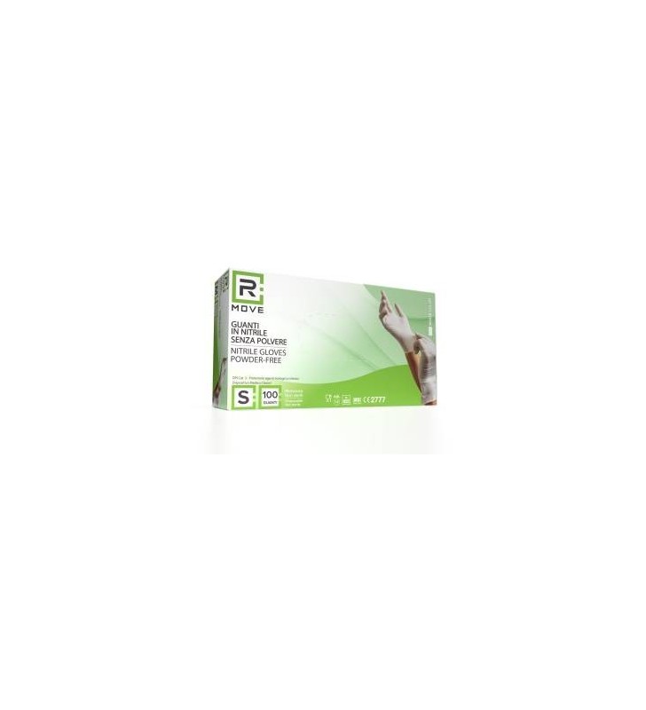 RMove 1Conf. da 100pz Tg.S - Guanti Nitrile Bianco Uso Medico Senza Polvere