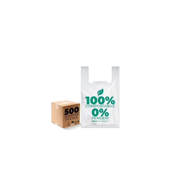 Buste Shopper Biodegradabili Piccole 10g - 500pz - 27x50cm - RMove